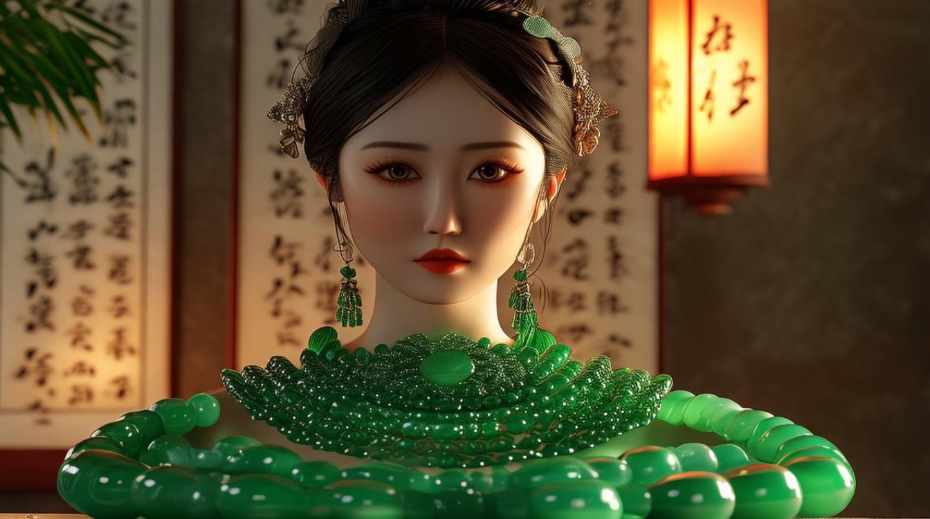 女人戴翡翠玉