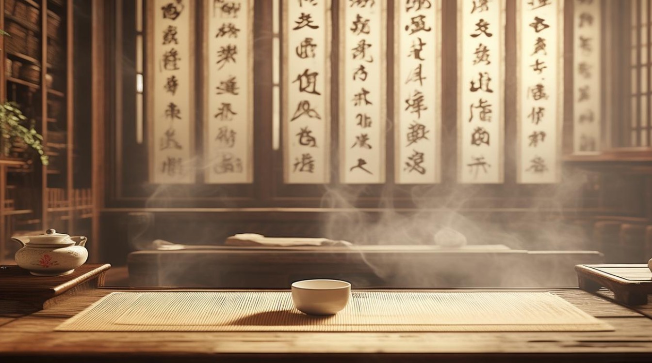 茶室书法诗词