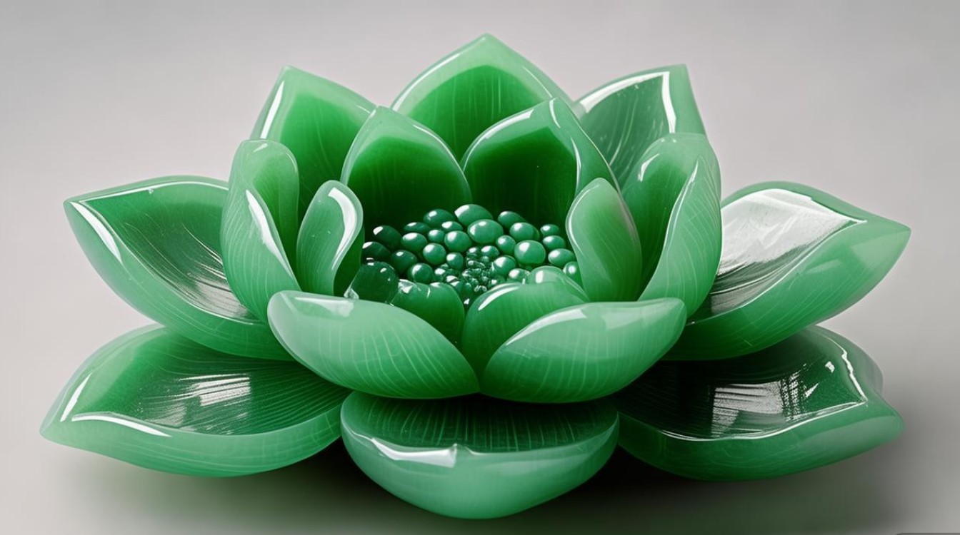 翡翠镶嵌莲花图片
