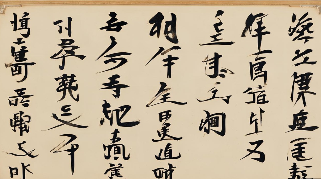 很扁的书法