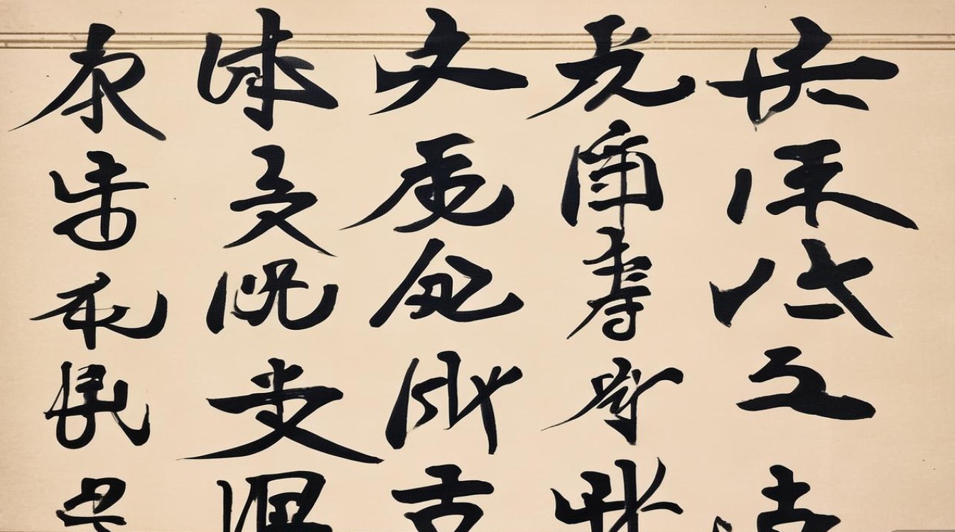 很扁的书法