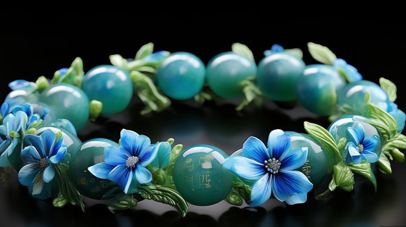 花青翡翠手串