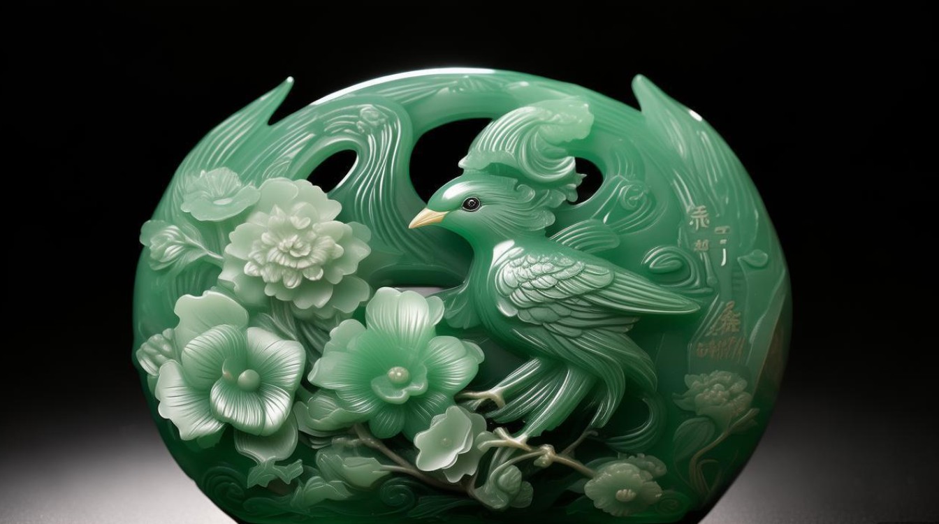 翡翠花鸟摆件