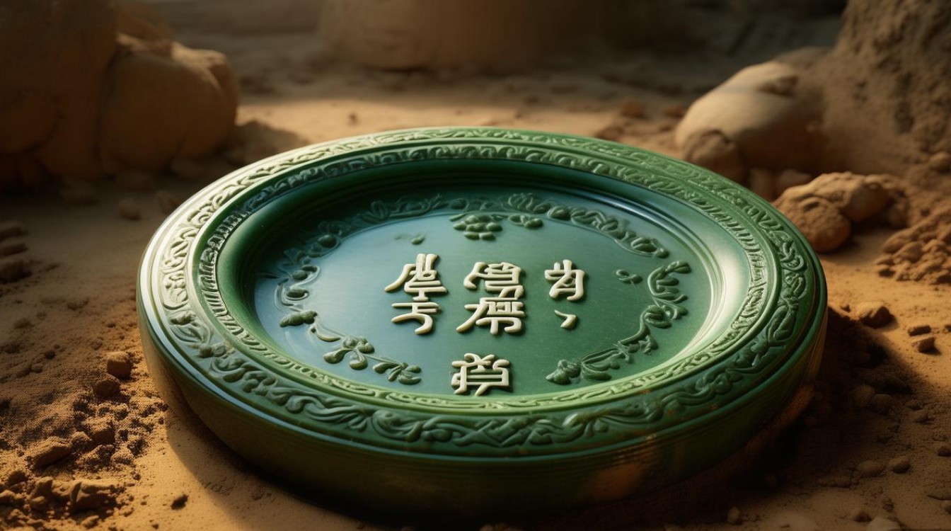 出土翡翠盘玩