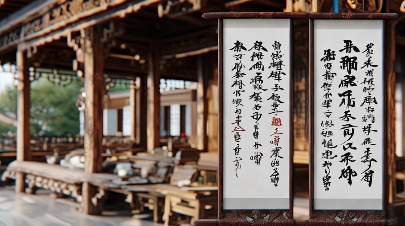 茶楼对联书法