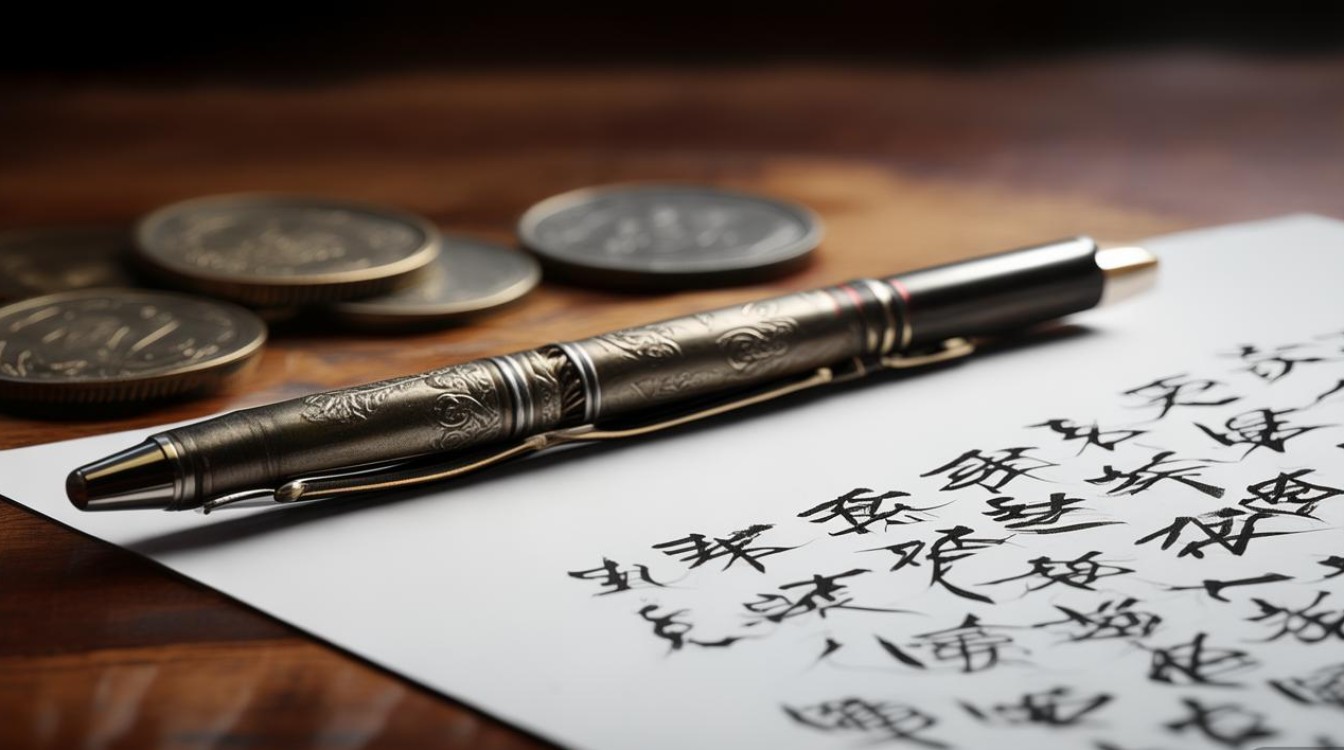 钢笔硬币书法