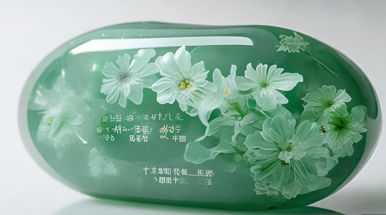冰种油青飘花翡翠