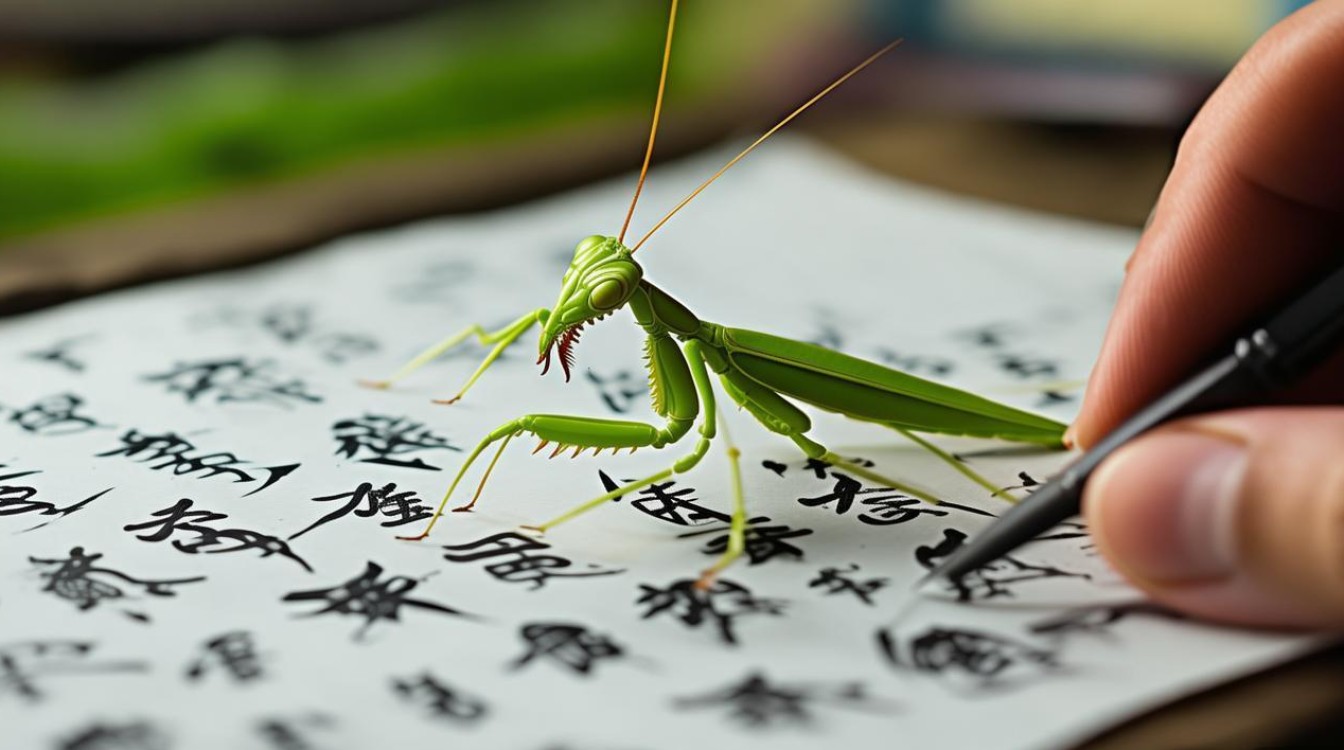 书法螳螂