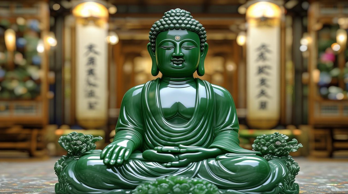 翡翠站佛的镶嵌图片