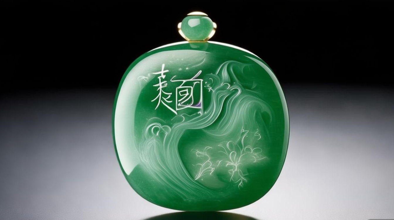 翡翠冰种飘花平安扣