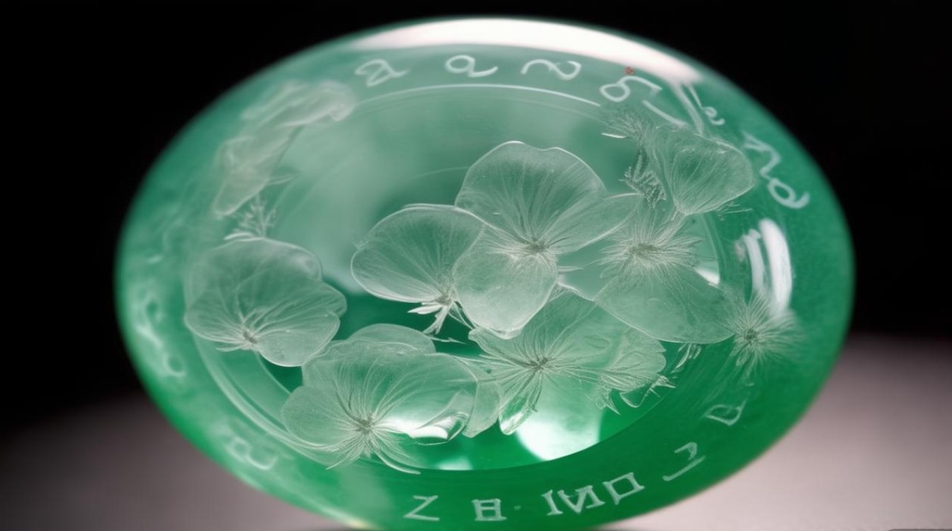翡翠冰种飘花平安扣