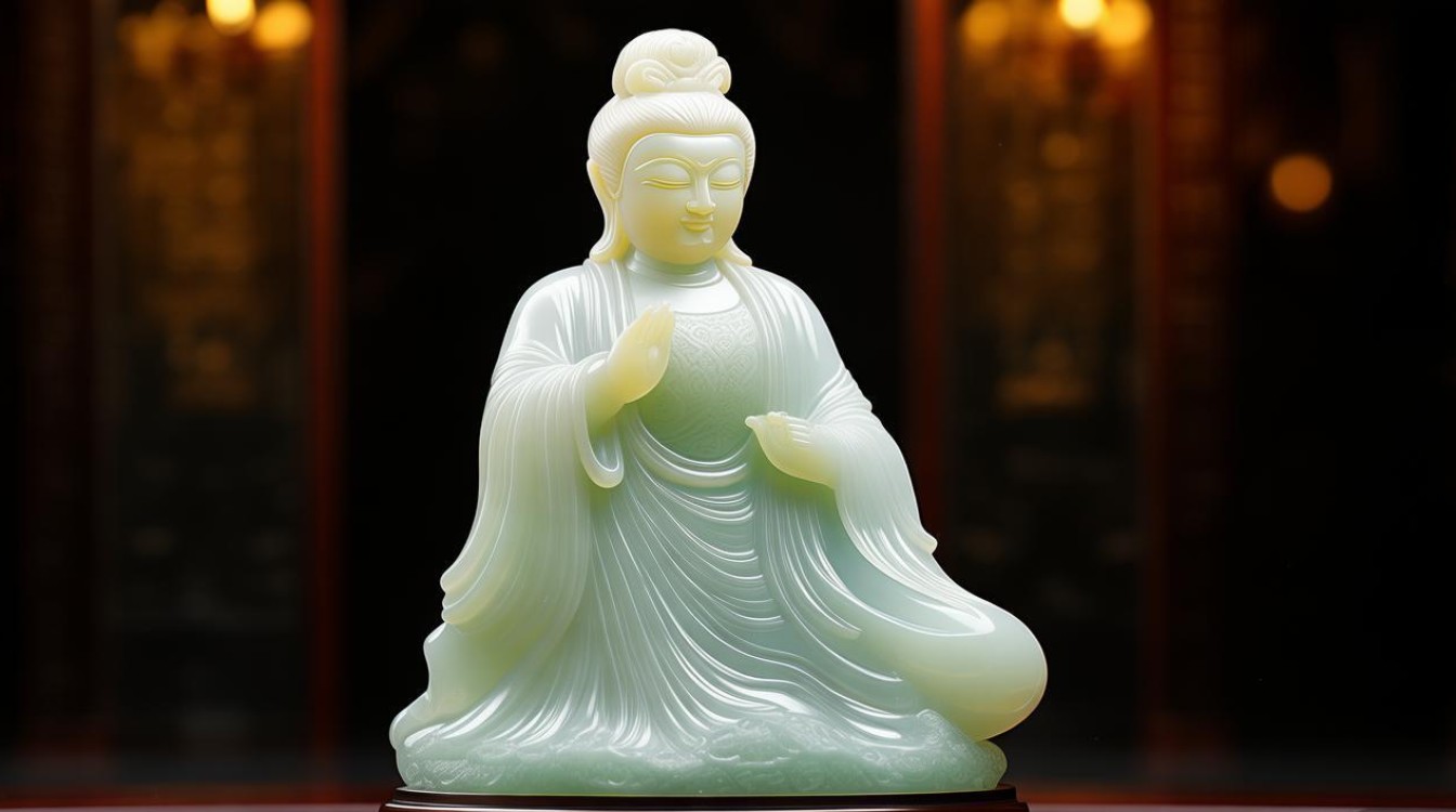冰糯种观音翡翠图片