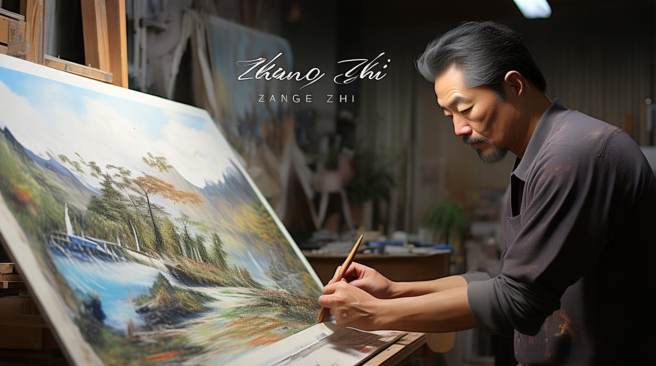 画家张志画