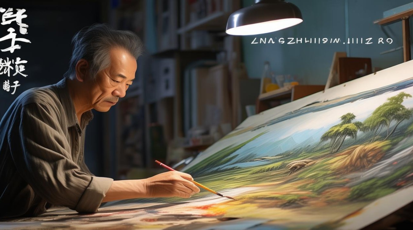 画家张志画