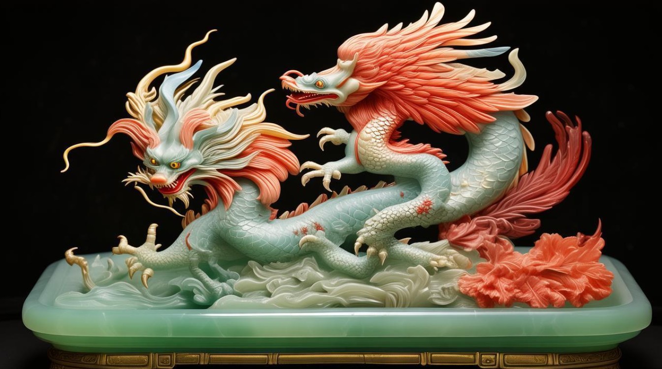 龙凤呈祥翡翠牌