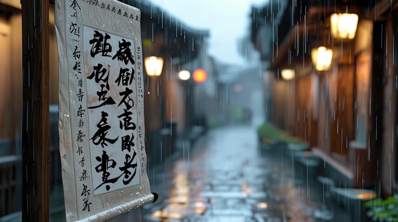 雨巷书法作品