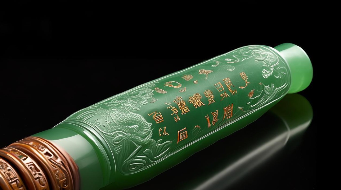 清代翡翠翎管图片