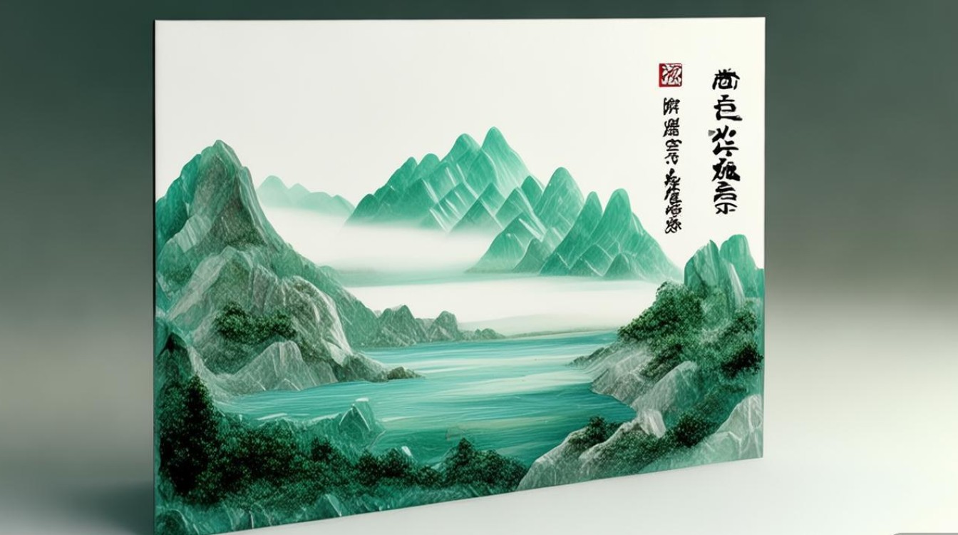 翡翠山水意境牌