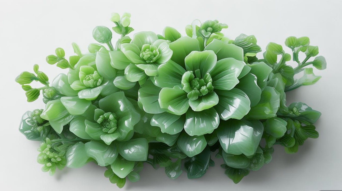 花草翡翠雕刻图片