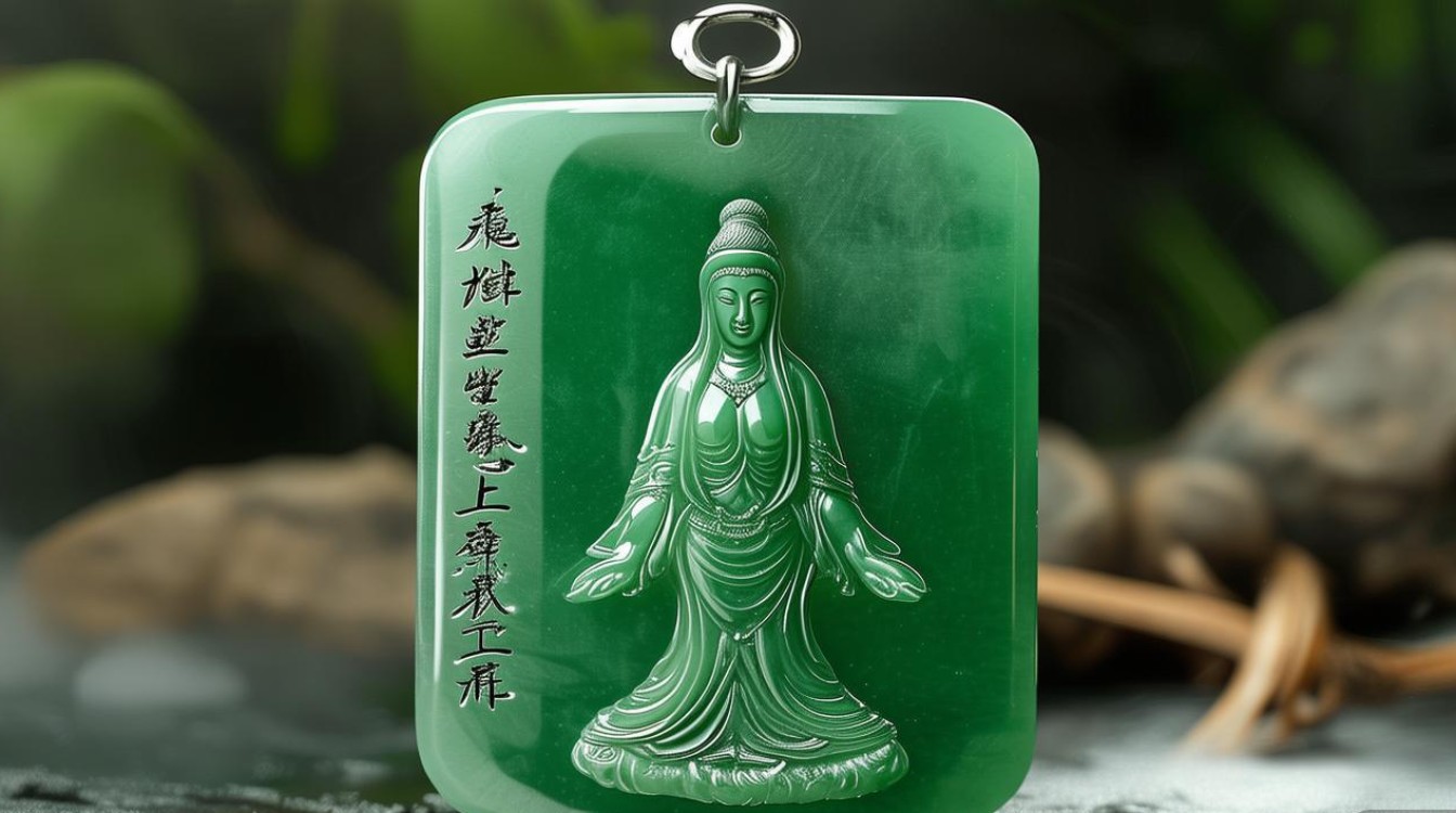 缅甸翡翠观音挂件