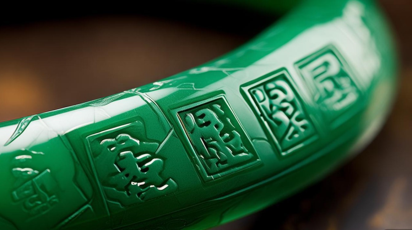 翡翠手镯暗纹