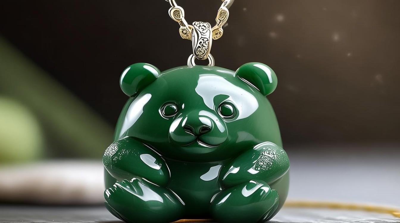 翡翠熊猫挂件