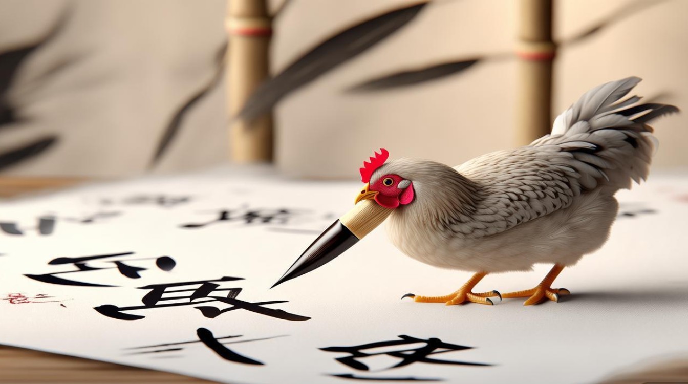 画鸡书法视频