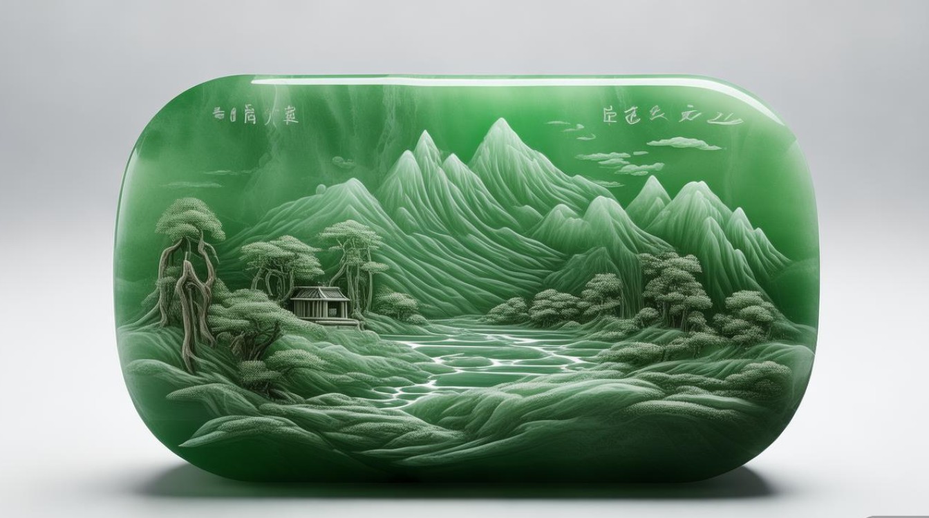翡翠山水摆件翡翠寓意