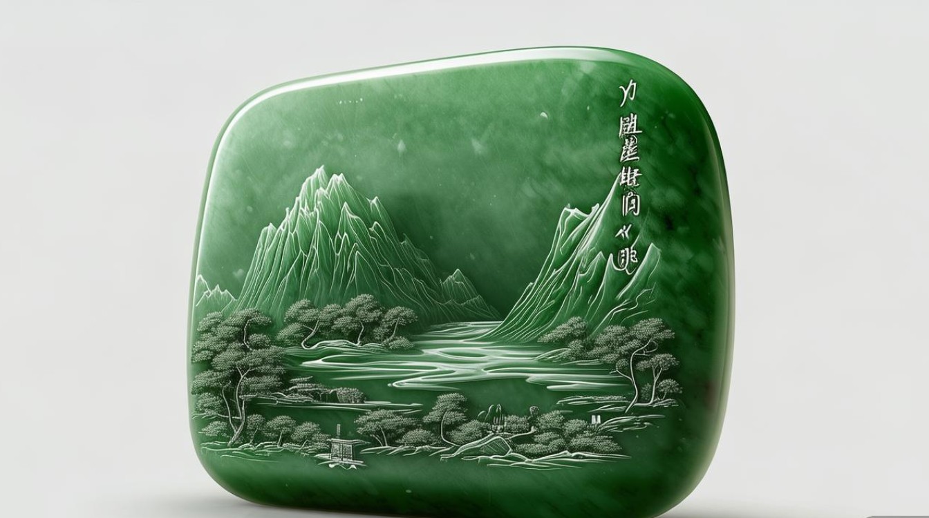 翡翠山水摆件翡翠寓意