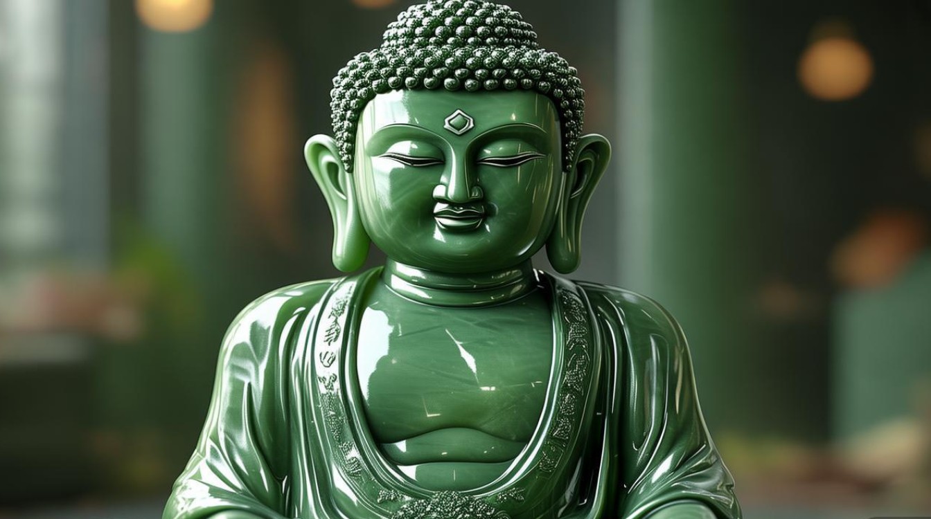 翡翠佛佩戴图片