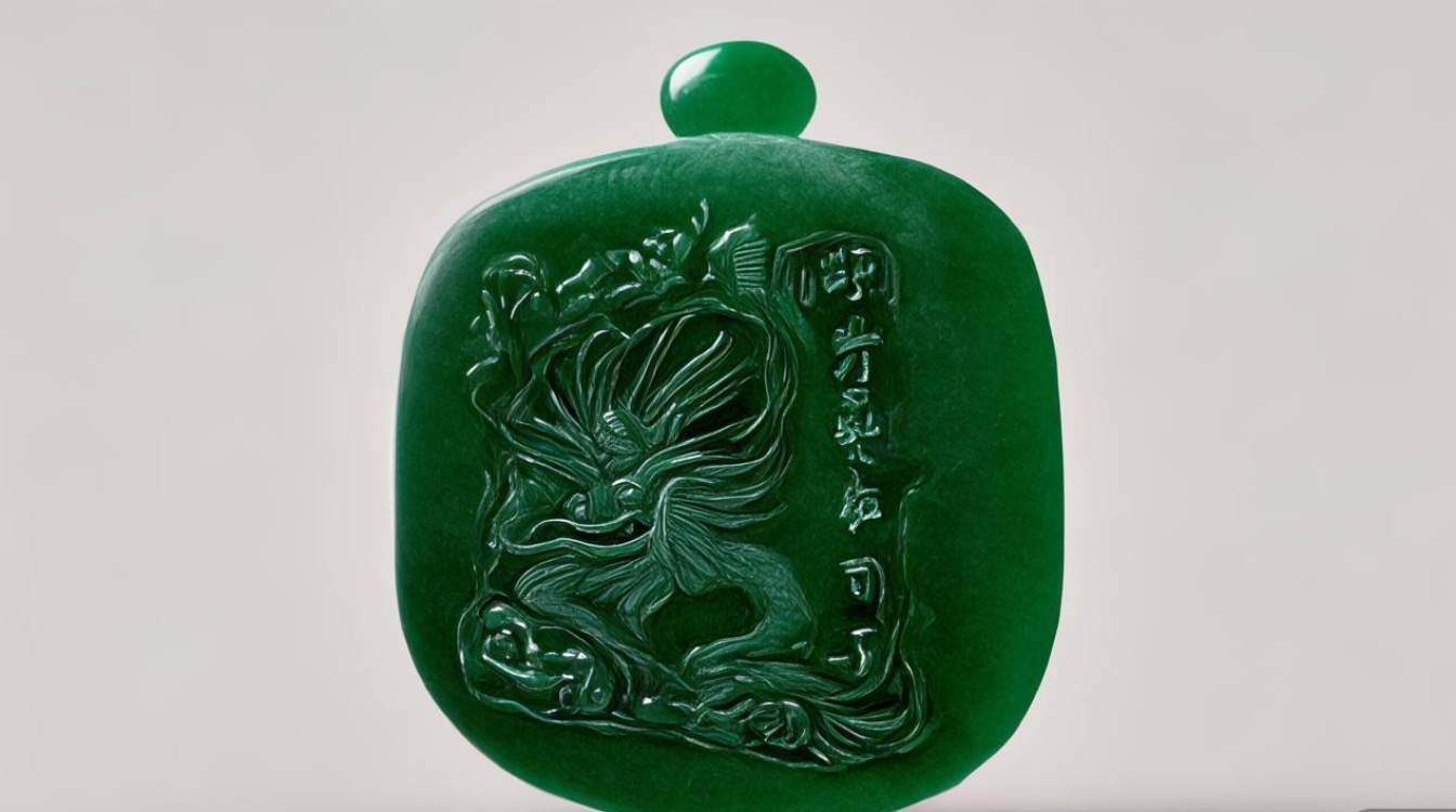 翡翠龙凤玉牌