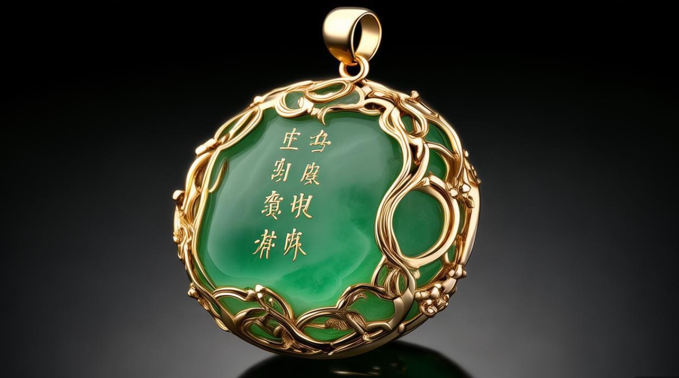 金丝翡翠吊坠