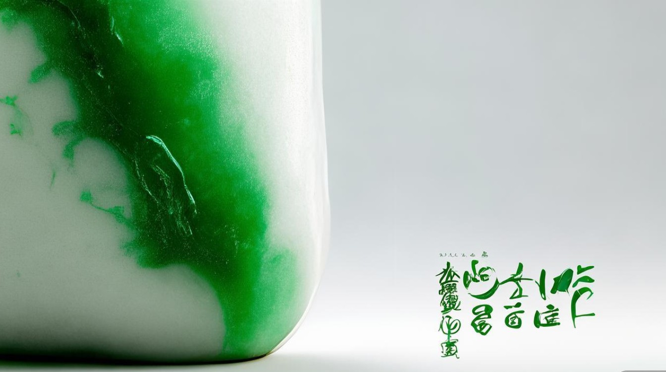 白色翡翠带绿