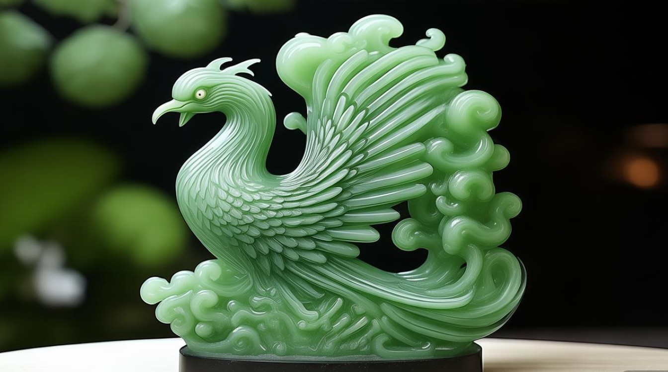 翡翠雕凤凰图片