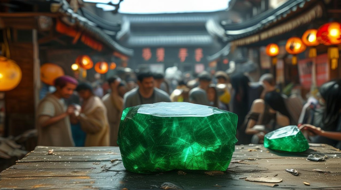 翡翠赌石现场