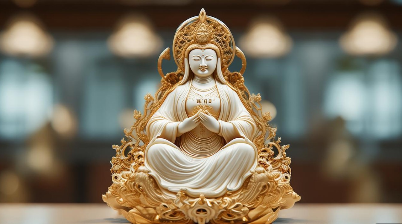 翡翠观音包金图片