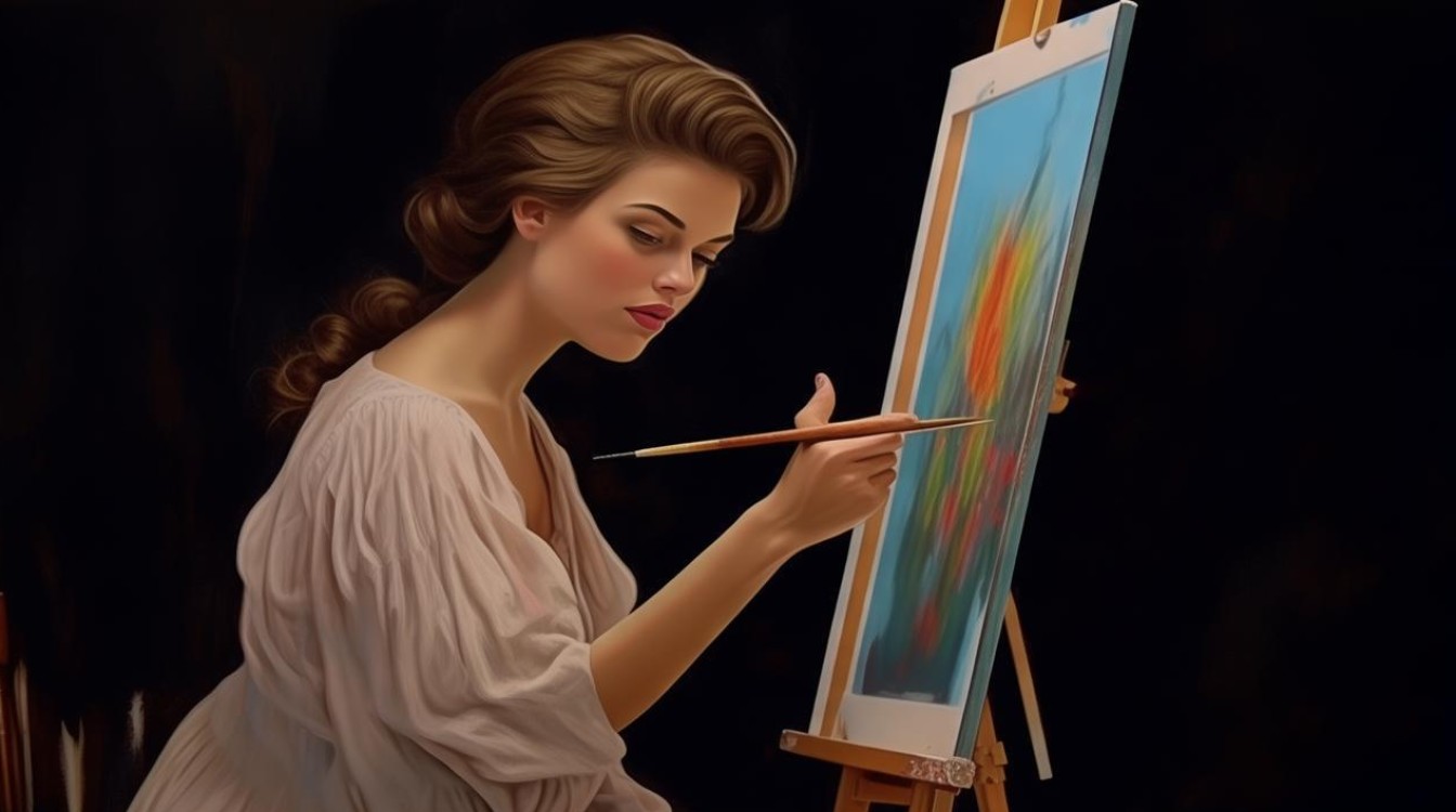 女画家简画