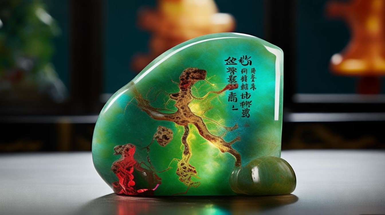带彩的翡翠的寓意