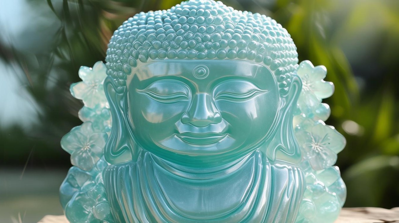 冰种飘花翡翠佛