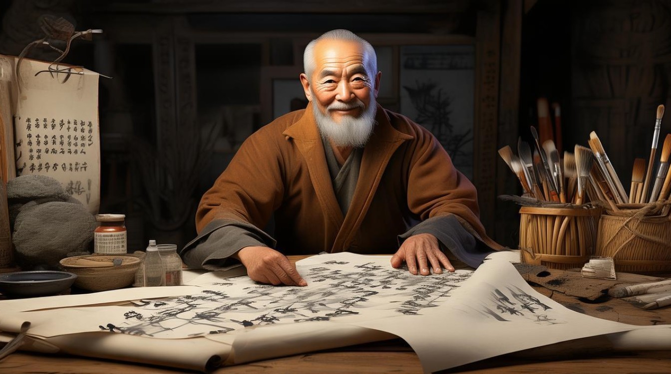 石磨国画家