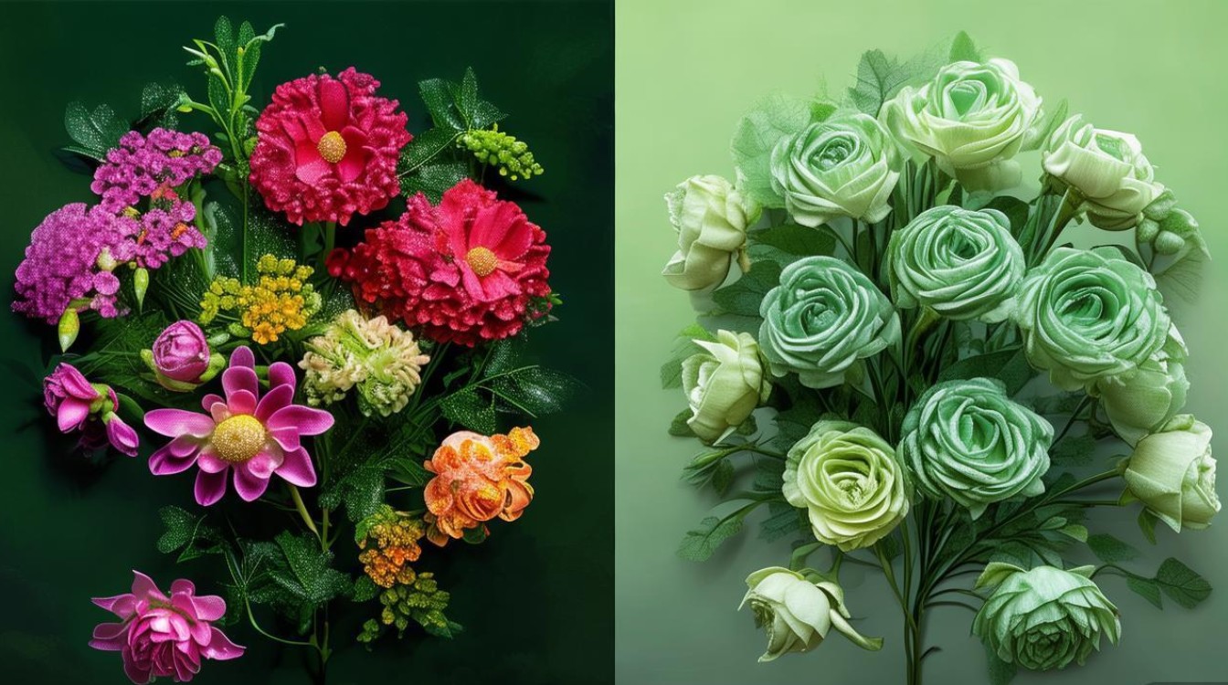 翡翠活花与死花