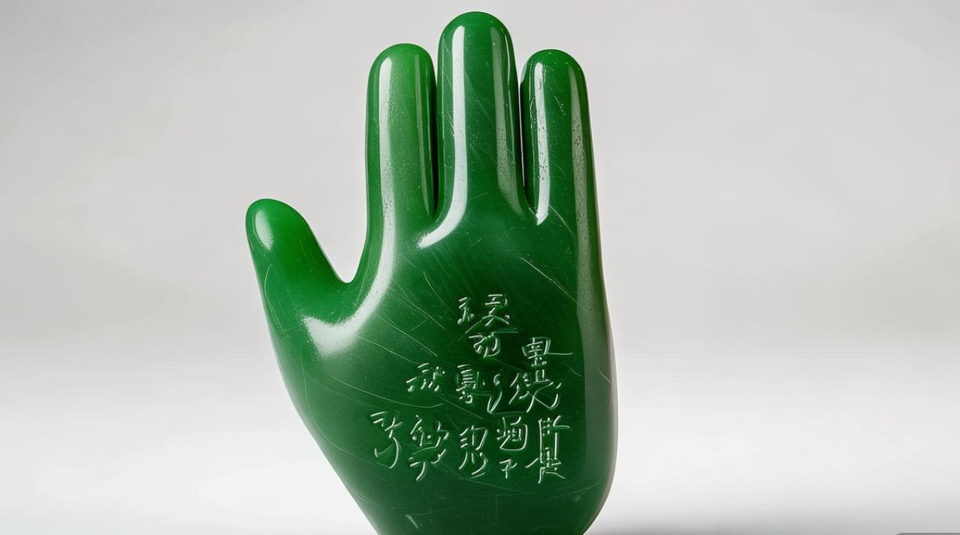 油青翡翠 手把件
