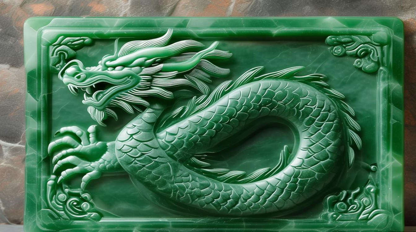翡翠龙牌雕工