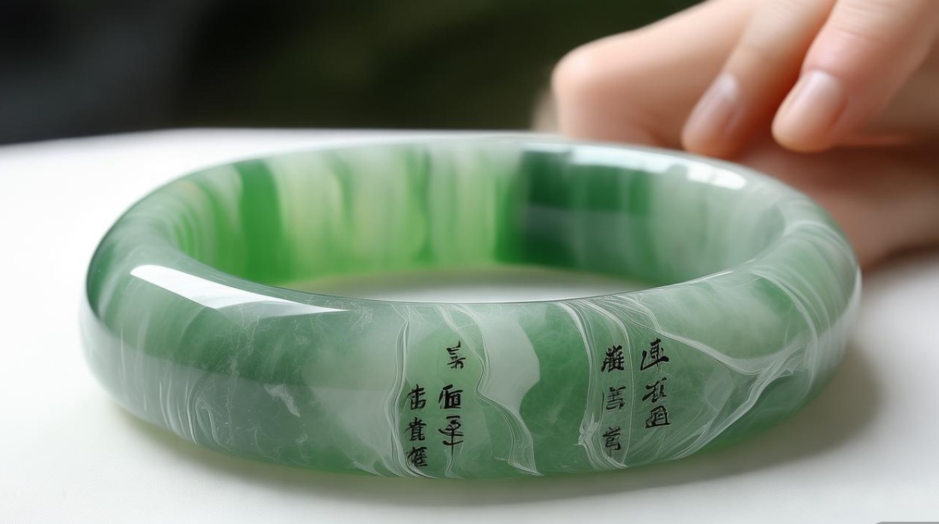 翡翠手镯石纹图片