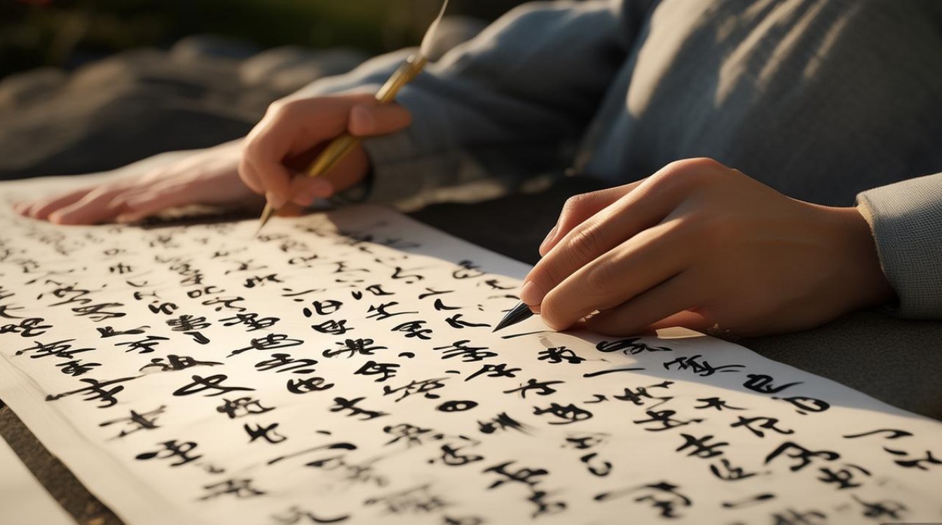 枕石书法
