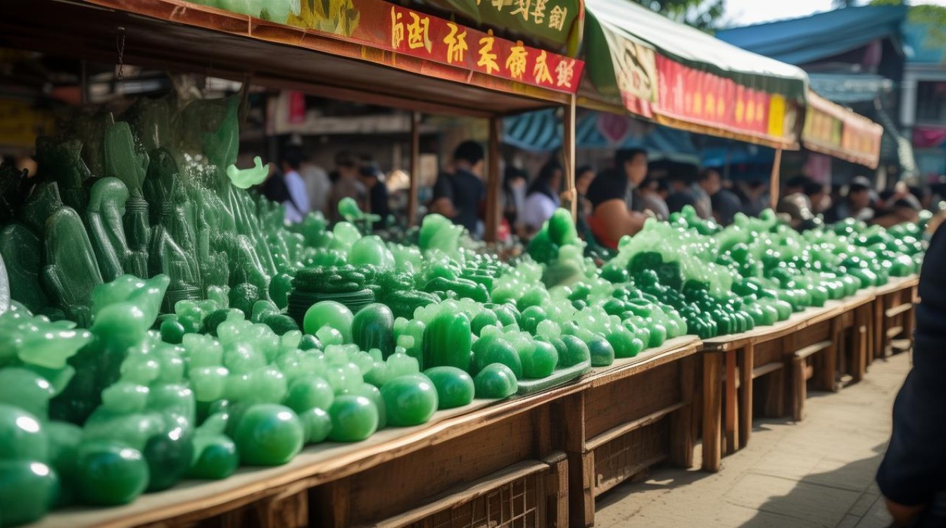 云南腾冲的翡翠市场